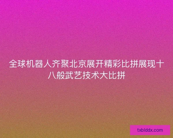 全球机器人齐聚北京展开精彩比拼展现十八般武艺技术大比拼